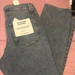 Good American Light Blue Straight Leg Jeans